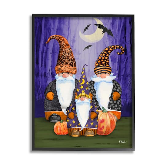 Stupell Industries Halloween Gnomes Framed Giclee Art